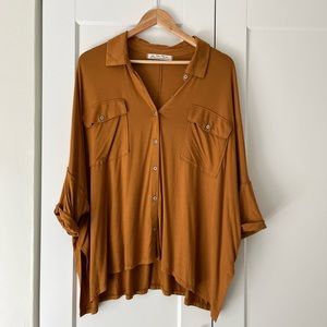 Free People button up top